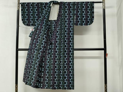 平和屋着物●久留米絣　単衣　吉祥文　綿　逸品　CABB4660yc