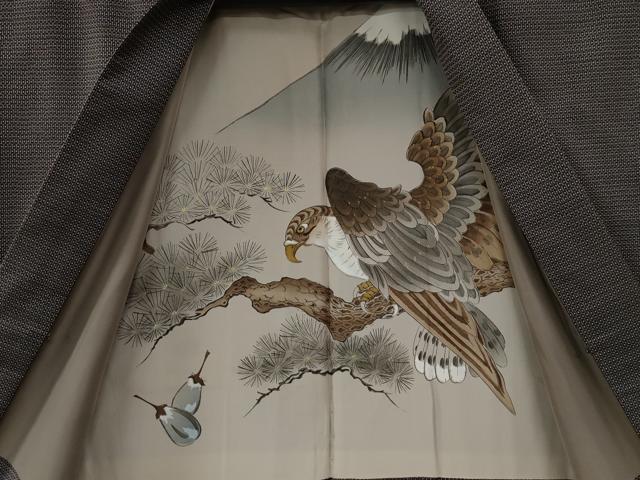 平和屋着物●男性　本場大島紬　アンサンブル・長襦袢セット　100亀甲　総詰め　羽裏：一富士二鷹三茄子　正絹　逸品　CABB4661yc