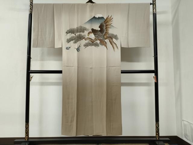 平和屋着物●男性　本場大島紬　アンサンブル・長襦袢セット　100亀甲　総詰め　羽裏：一富士二鷹三茄子　正絹　逸品　CABB4661yc