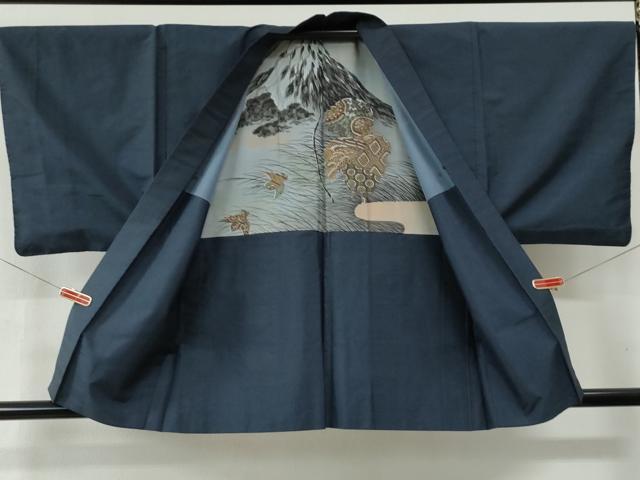 平和屋着物●男性　本場大島紬　アンサンブル・長襦袢セット　80亀甲　総詰め　正絹　逸品　CABB4663yc