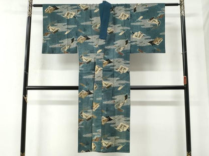 平和屋着物●男性　本場大島紬　アンサンブル・長襦袢セット　80亀甲　総詰め　正絹　逸品　CABB4663yc