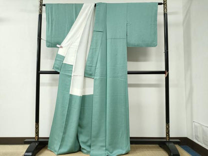 平和屋着物●上質な色無地 青磁色 正絹 逸品 CABB4666yc