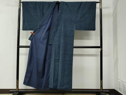 平和屋着物●男性　紬　アンサンブル　縞　正絹　逸品　CABB4667yc