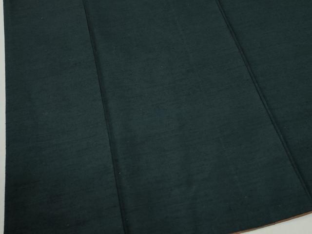 平和屋着物●男性　紬　アンサンブル　色無地　濃紺地　正絹　逸品　CABB4668yc