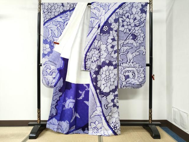 平和屋着物●豪華振袖　総絞り　更紗花唐草文　正絹　逸品　未使用　CABB4675yc