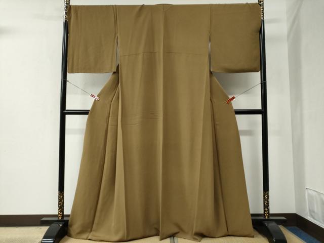 平和屋着物●上質な色無地　朽葉色　正絹　逸品　CABB4679yc 平和屋着物○上質な色無地 朽葉色 正絹 逸品 CABB4679yc