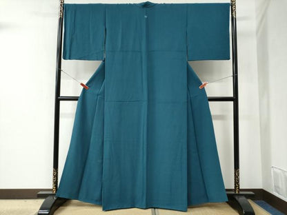 平和屋着物●上質な色無地 高麗納戸色 正絹 逸品 CABB4682yc
