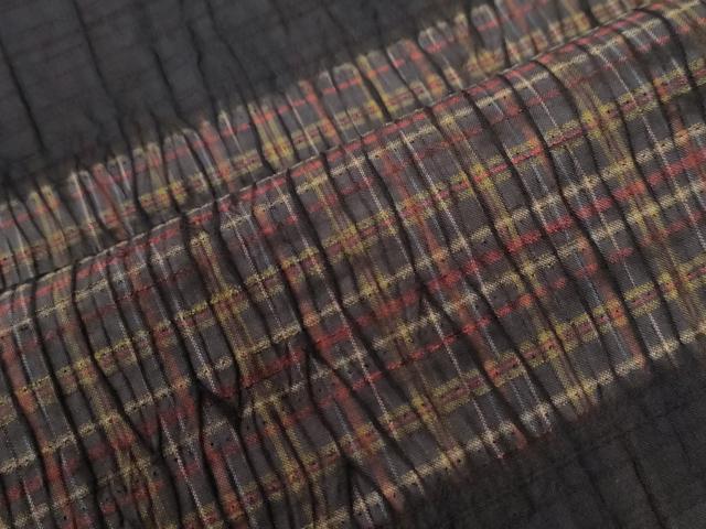 平和屋着物●上質な紬 杢目絞り 横段文 正絹 逸品 CABB4683yc