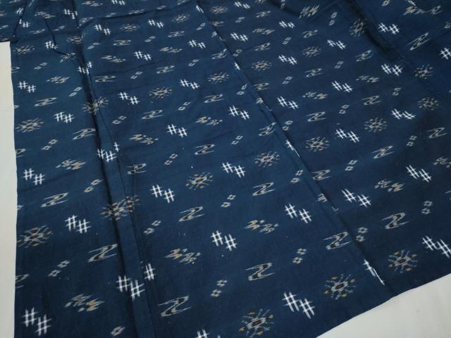 平和屋着物▽本場琉球絣 綿琉球 単衣 琉球絣文様 綿 逸品 CABB4687yc