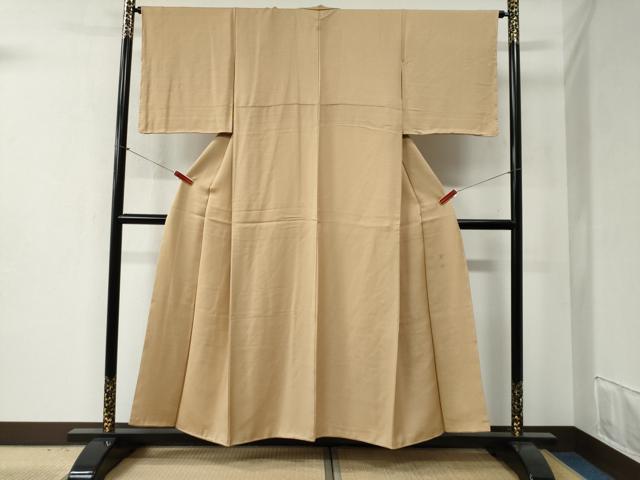 平和屋着物●上質な色無地　作家物　丁子色　正絹　逸品　未使用　CABB4690yc