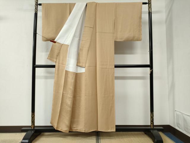 平和屋着物●上質な色無地　作家物　丁子色　正絹　逸品　未使用　CABB4690yc 平和屋着物○上質な色無地 作家物 丁子色 正絹 逸品 未使用
