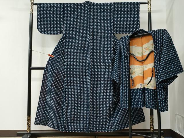 平和屋着物●久留米絣 アンサンブル 吉祥文 綿 逸品 CABB4691yc