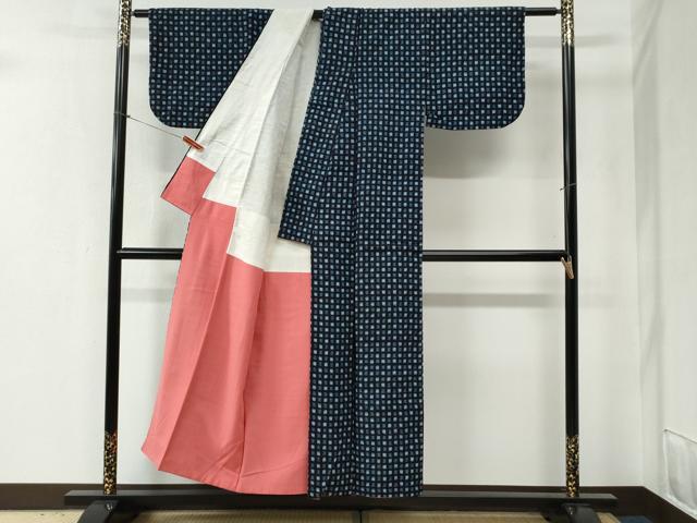 平和屋着物●久留米絣 アンサンブル 吉祥文 綿 逸品 CABB4691yc