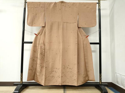 平和屋着物●訪問着　総刺繍　溢れ松葉橘花文　金糸　鬼しぼ縮緬　正絹　逸品　CABB4696yc
