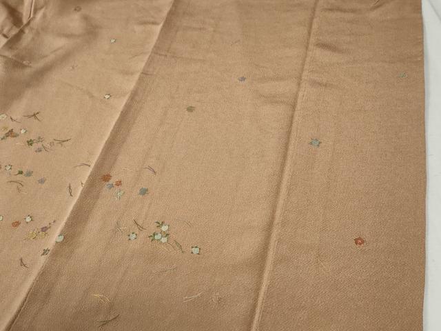 平和屋着物●訪問着　総刺繍　溢れ松葉橘花文　金糸　鬼しぼ縮緬　正絹　逸品　CABB4696yc
