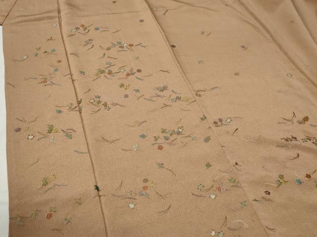 平和屋着物●訪問着　総刺繍　溢れ松葉橘花文　金糸　鬼しぼ縮緬　正絹　逸品　CABB4696yc