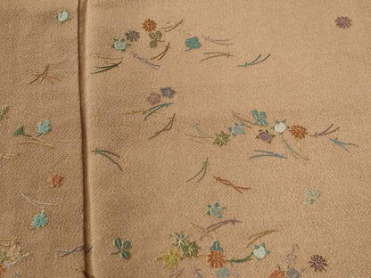 平和屋着物●訪問着　総刺繍　溢れ松葉橘花文　金糸　鬼しぼ縮緬　正絹　逸品　CABB4696yc