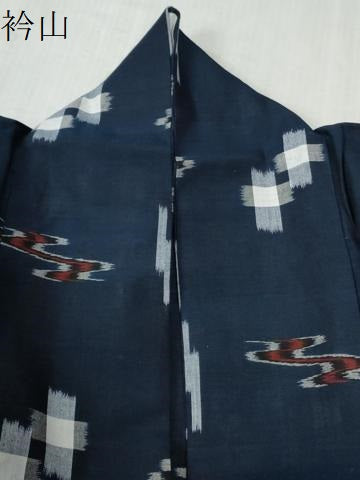 平和屋着物▽本場琉球絣 綿琉球 単衣 琉球絣文様 綿 逸品 CABB4697yc