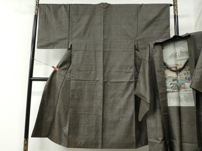 平和屋着物●男性 本場大島紬 アンサンブル 100亀甲 総詰め 正絹 逸品 CABB4702yc