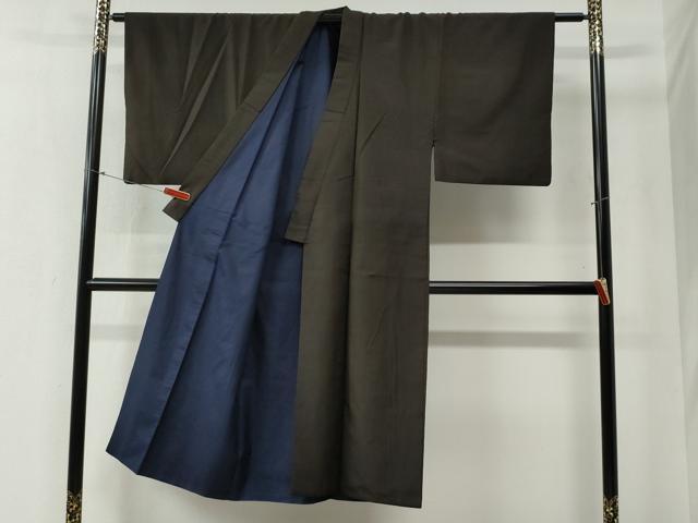 平和屋着物●男性 紬 アンサンブル 縞 正絹 逸品 CABB4703yc