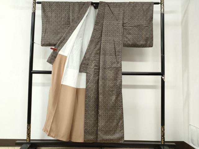 平和屋着物●本場大島紬　アンサンブル　割り込み絣　吉祥文　正絹　逸品　未使用　CABB4706yc