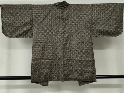平和屋着物●本場大島紬　アンサンブル　割り込み絣　吉祥文　正絹　逸品　未使用　CABB4706yc