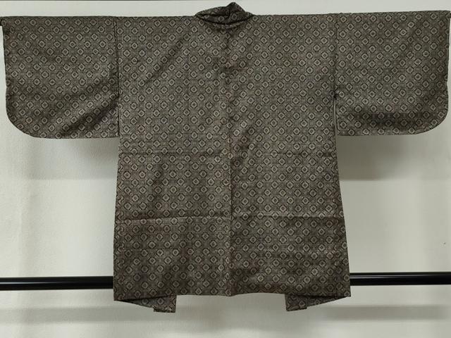 平和屋着物●本場大島紬　アンサンブル　割り込み絣　吉祥文　正絹　逸品　未使用　CABB4706yc
