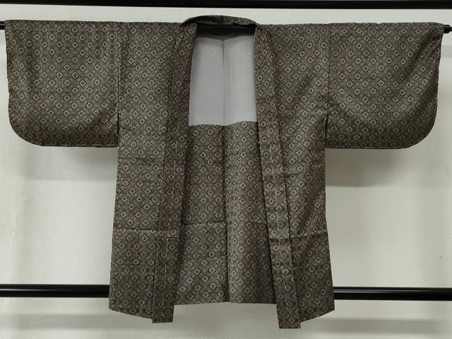 平和屋着物●本場大島紬　アンサンブル　割り込み絣　吉祥文　正絹　逸品　未使用　CABB4706yc