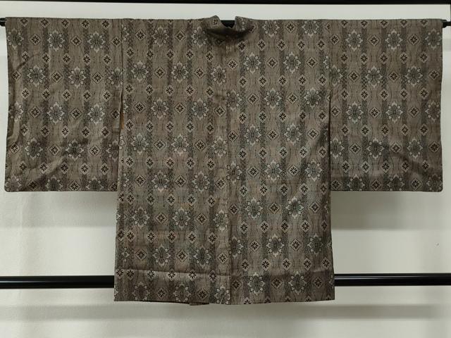 平和屋着物●本場大島紬　アンサンブル　割り込み絣　立涌花文　正絹　逸品　CABB4707yc
