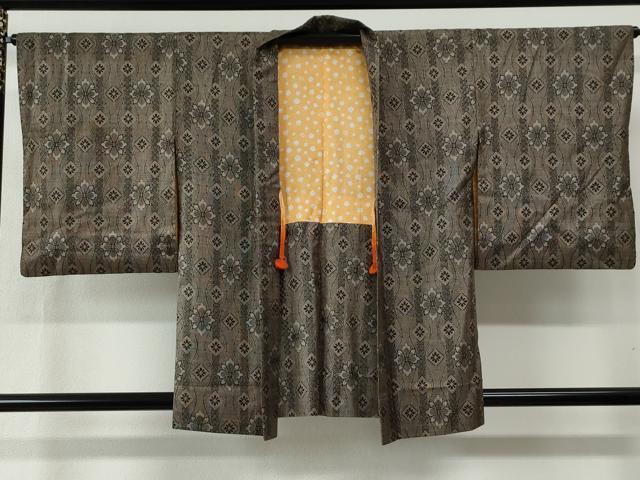 平和屋着物●本場大島紬　アンサンブル　割り込み絣　立涌花文　正絹　逸品　CABB4707yc 平和屋着物○本場大島紬 アンサンブル 割り込み絣 立涌花文 正絹 逸品
