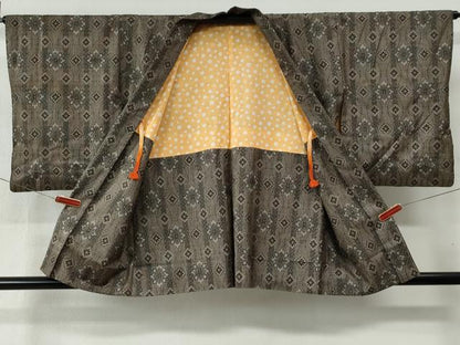 平和屋着物●本場大島紬　アンサンブル　割り込み絣　立涌花文　正絹　逸品　CABB4707yc