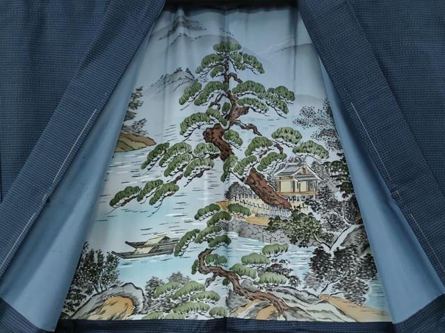 平和屋着物●男性　本場大島紬　アンサンブル　格子　中昌紬織物謹製　やまと誂製　証紙付き　正絹　逸品　未使用　CABB4708yc