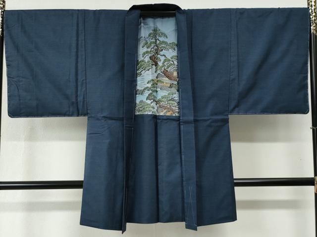 平和屋着物●男性　本場大島紬　アンサンブル　格子　中昌紬織物謹製　やまと誂製　証紙付き　正絹　逸品　未使用　CABB4708yc