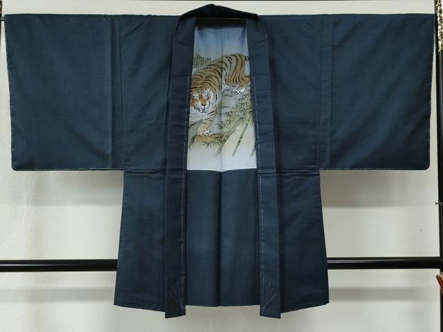 平和屋着物○男性 本場大島紬 アンサンブル 100亀甲 総詰め 羽裏：虎