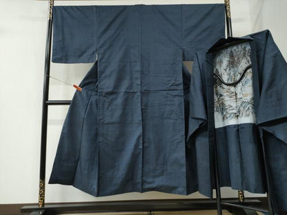 平和屋着物●男性 本場大島紬 アンサンブル 100亀甲 総詰め 正絹 逸品 CABB4711yc