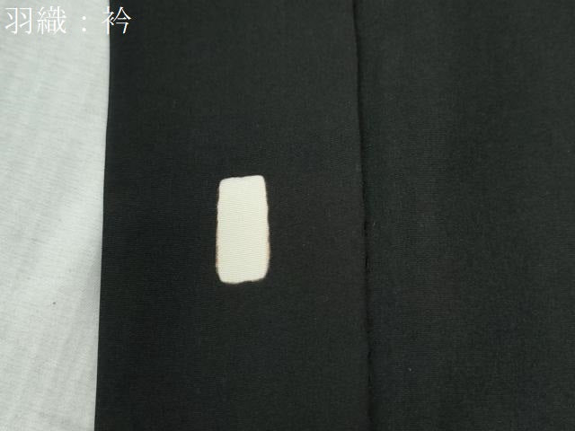 平和屋着物●男性　黒紋付　羽織セット　羽裏：虎・龍　正絹　逸品　CABB4716yc