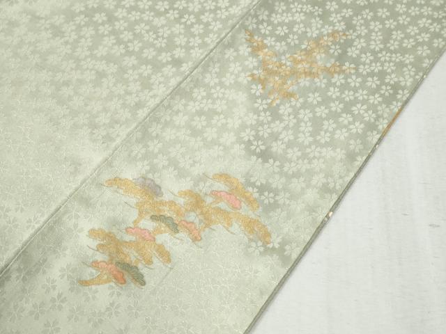 平和屋着物●訪問着 扇面網目草花文 暈し染め 金彩 正絹 逸品 CABB4718yc