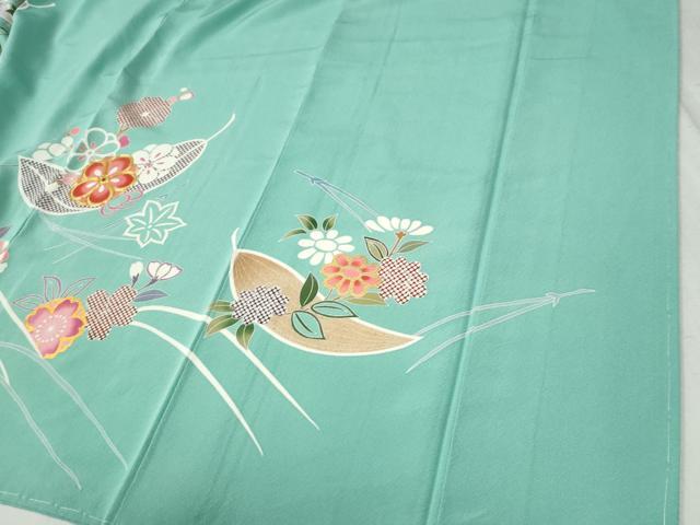 平和屋着物●豪華振袖 駒刺繍 吹き寄せ牡丹桐花文 金彩 正絹 逸品 CABB4720yc