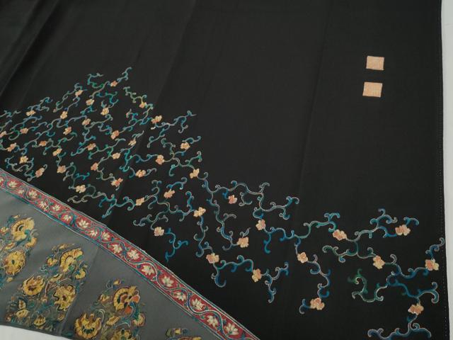 平和屋着物●景山雅史 黒留袖 木版更紗 金糸 正絹 逸品 CABB4722yc