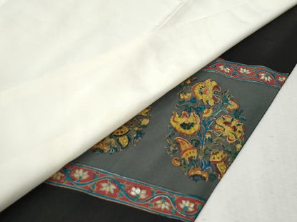 平和屋着物●景山雅史 黒留袖 木版更紗 金糸 正絹 逸品 CABB4722yc