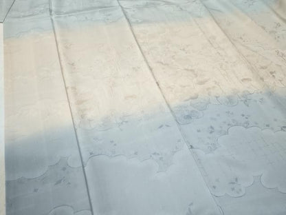 平和屋着物●皇室献上作家　北出与三郎　訪問着　雲取り草花地紋　暈し染め　正絹　逸品　CABB4727yc