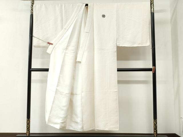 平和屋着物●男性 色紋付 羽織セット 菱吉祥文 金糸 キングサイズ 正絹 逸品 CABB4746yc