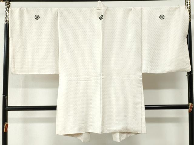 平和屋着物●男性 色紋付 羽織セット 菱吉祥文 金糸 キングサイズ 正絹 逸品 CABB4746yc