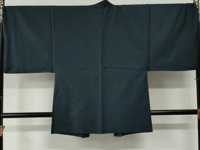 平和屋着物●男性 本場縞大島紬 アンサンブル 泥染め 格子 堀之内織物謹製 証紙付き 正絹 逸品 CABB4750yc