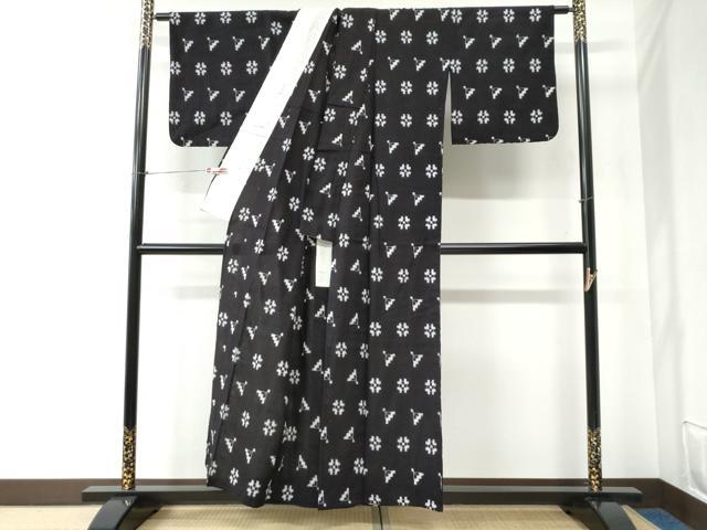 平和屋着物●久留米絣 単衣 扇面吉祥文 綿 逸品 CABB4760yc