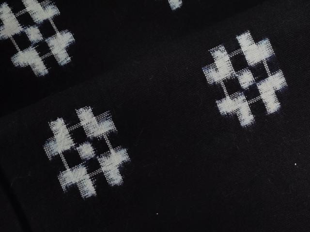 平和屋着物●久留米絣 単衣 扇面吉祥文 綿 逸品 CABB4760yc