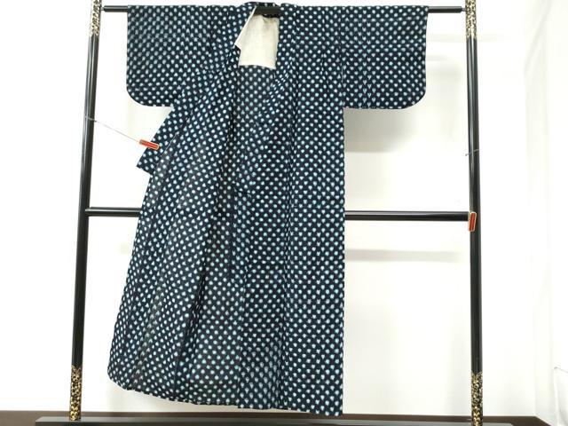 平和屋着物○久留米絣 単衣 松皮菱文 綿 逸品 AAAR7681ph 綿