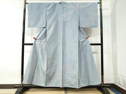平和屋着物●訪問着 本場染大島紬 枝花文 金彩 正絹 逸品 CABB4767yc