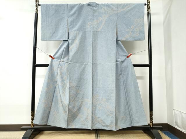 平和屋着物●訪問着 本場染大島紬 枝花文 金彩 正絹 逸品 CABB4767yc
