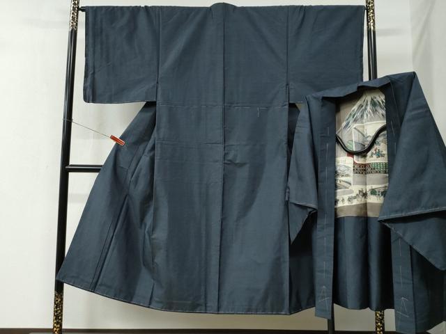平和屋着物●男性 本場大島紬 アンサンブル 80亀甲 総詰め 正絹 逸品 未使用 CABB4769yc